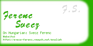 ferenc svecz business card